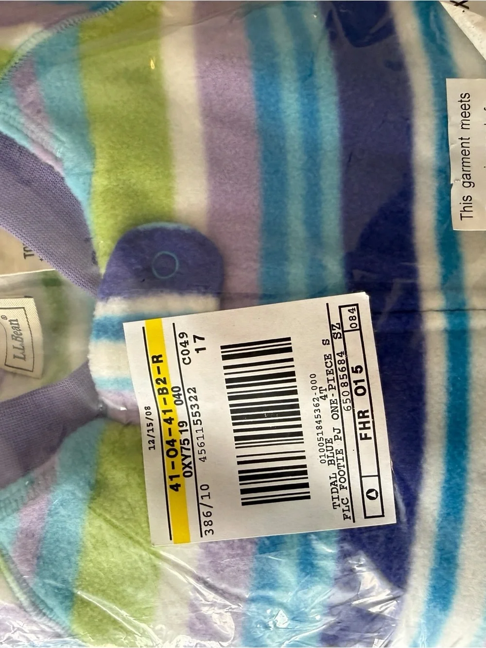 LL Bean Toddler Fleece Pajama Set - Sea Life and Stripped (Girls)